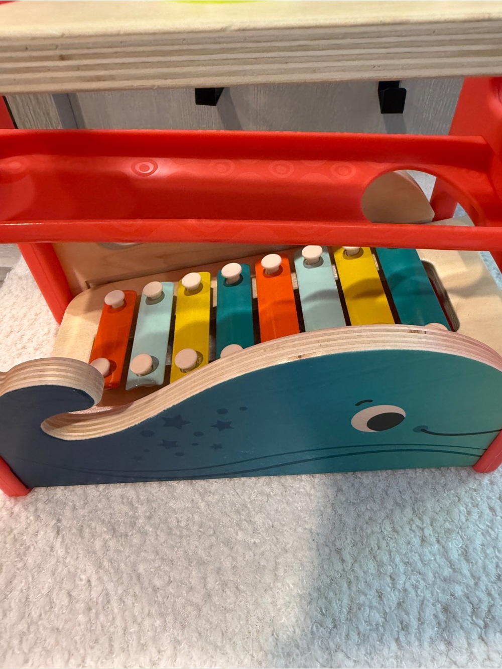 Battat Wooden Whale Pound & Tap Bench with Xylophone | Montessori Musical Toy - Picture 4 of 9